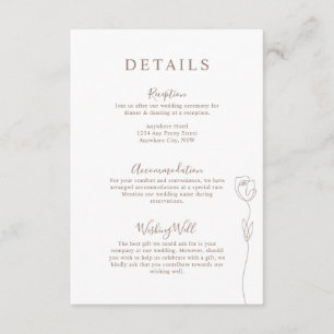 Whimsical Line Rose Details Enclosure Card