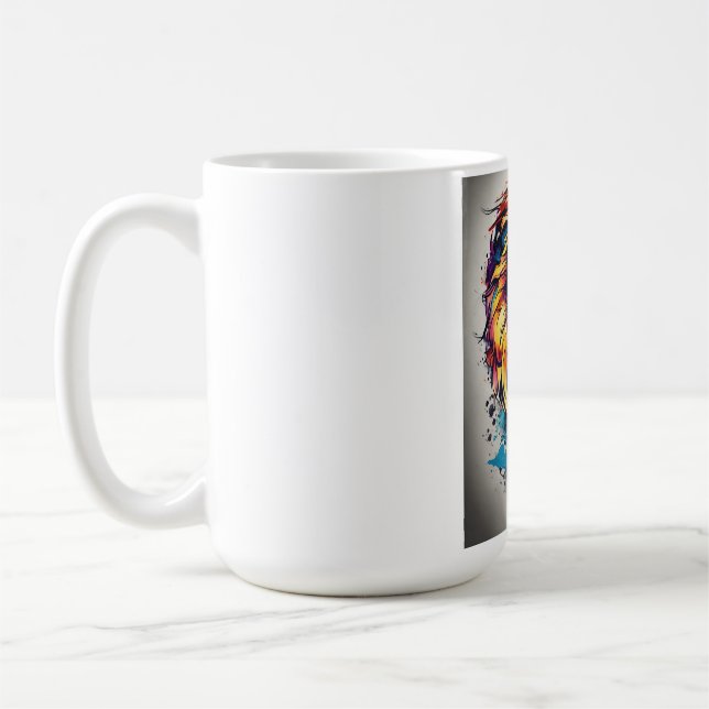 Whimsical Lion Watercolor Coffee Mug (Left)