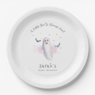 Whimsical Little Boo Halloween Baby Shower Paper Plate