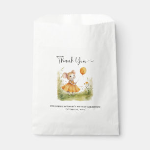 Whimsical Little Girl Mouse Birthday   Favour Bag