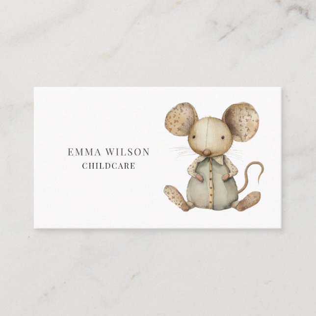 Whimsical Little Mouse Carte de visite de garde d' (Devant)