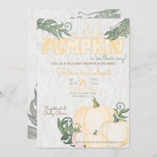 Whimsical Little Pumpkin Yellow Baby Shower Invitation