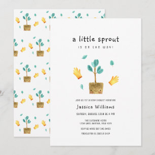 Whimsical Little Sprout Garden Baby Shower  Invitation