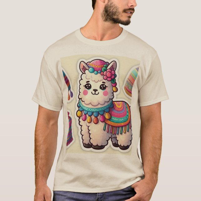 Whimsical Llama Charm Tee (Front)