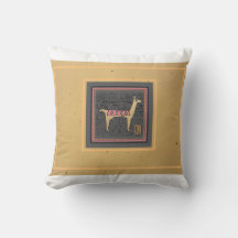 Whimsical llama design 16"x16" throw pillow