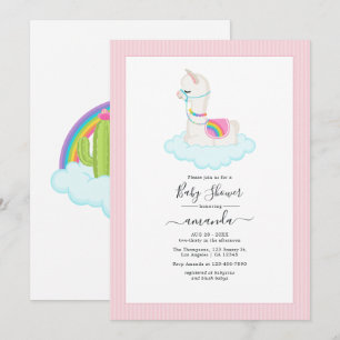 Whimsical Llama Heaven Desert Baby Shower Invitation