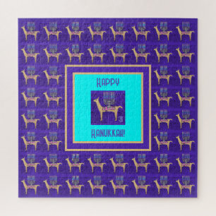 Whimsical Llamas Happy Hanukkah 20"x20" Puzzle