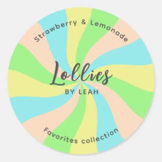 Whimsical Lollies business your logo Classic Round Sticker