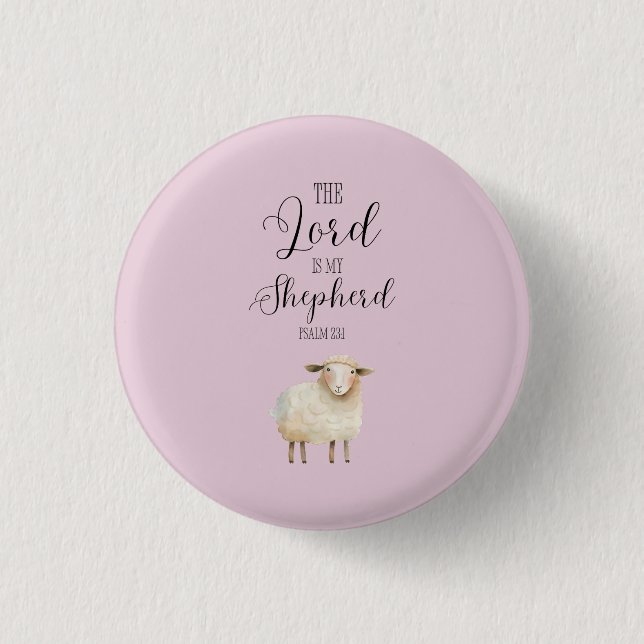Whimsical Lord is My Shepherd Psalm 23:1 1 Inch Round Button (Front)