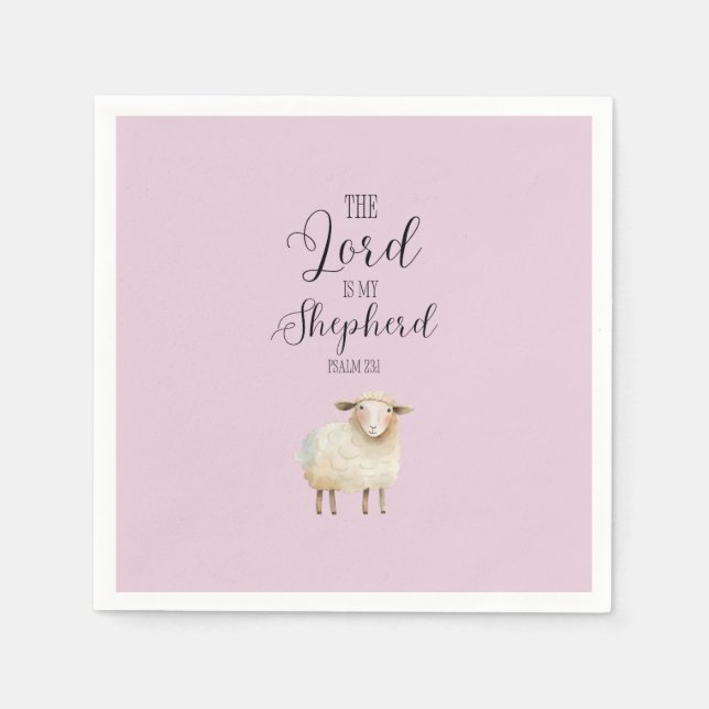 Whimsical Lord is My Shepherd Psalm 23:1 Napkin (Front)