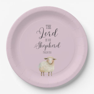 Whimsical Lord is My Shepherd Psalm 23:1 Paper Plate