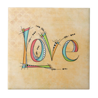 Whimsical Love Hand-Lettering Tile