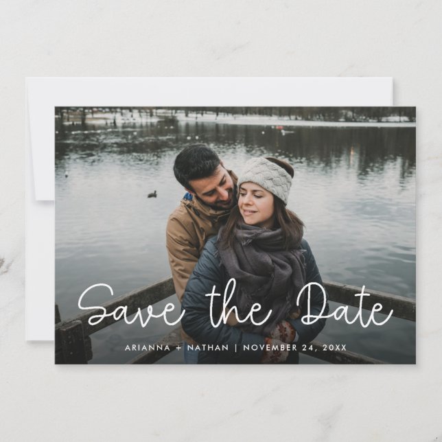 Whimsical Love | Three Photo Save The Date (Front)