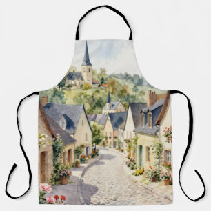 Whimsical Luxembourg Inspired Old European Village Apron