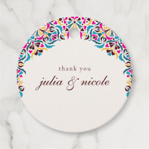 Whimsical Luxury Ivory Floral Style Border Wedding Favour Tags