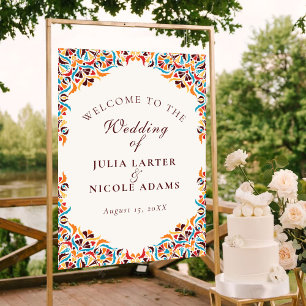 Whimsical Luxury Ivory Floral Style Border Wedding Poster