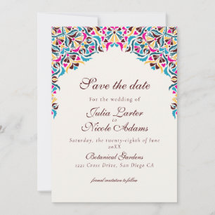 Whimsical Luxury Ivory Floral Style Border Wedding Save The Date