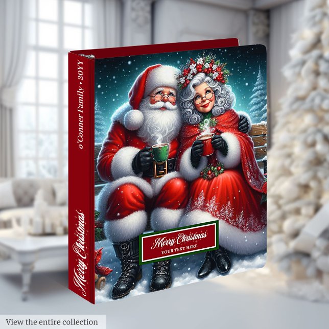 Whimsical M. et Mme Claus Gite Cadeau Classeur (Whimsical Mr. and Mrs. Claus Holiday Binder Gift)