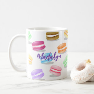 whimsical macarons pattern personalized coffee mug