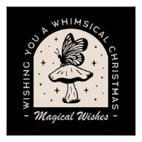 Whimsical magic Christmas witch wishes black