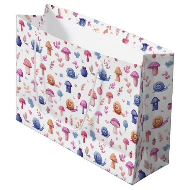 Whimsical Magic Garden Motif Grand sac cadeau (Devant Angle)