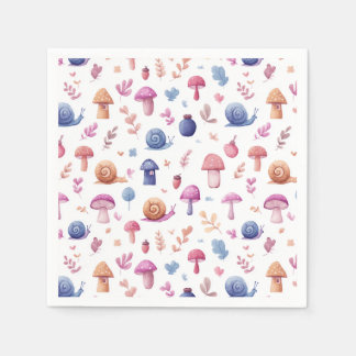 Whimsical Magic Garden Pattern Napkins
