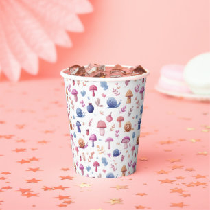 Whimsical Magic Garden Pattern Paper Cups