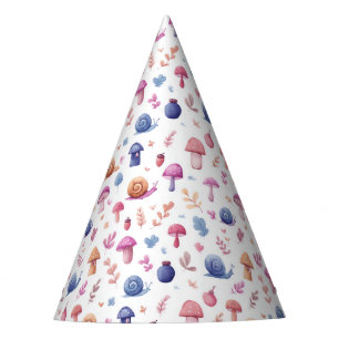 Whimsical Magic Garden Pattern Party Hat