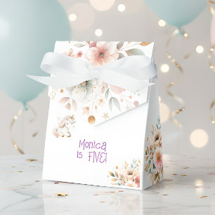 Whimsical magic pastel unicorn kids birthday favor box