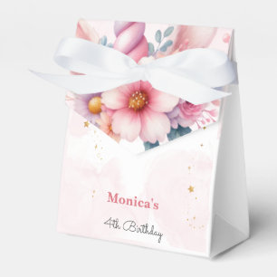 Whimsical magic pink unicorn horn kids birthday favor box