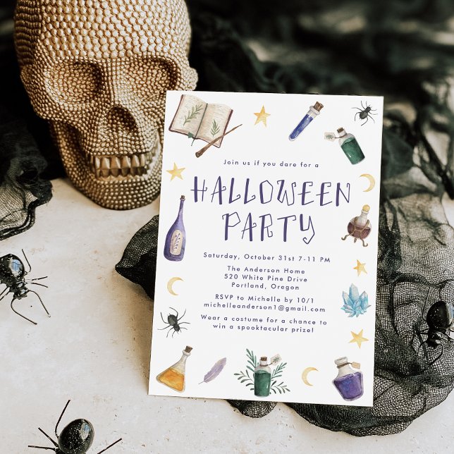 Whimsical Magic Potions Halloween Party Invitation (Creator Uploaded)