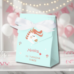 Whimsical magic unicorn kids birthday favor box