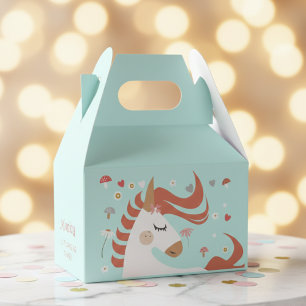 Whimsical magic unicorn kids birthday favor box