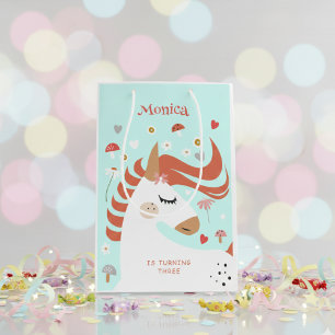 Whimsical magic unicorn kids birthday medium gift bag