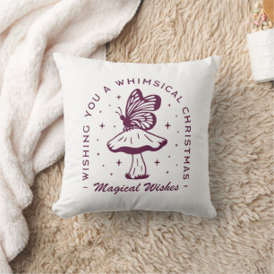 Whimsical magical Christmas purple aesthetic Throw Pillow