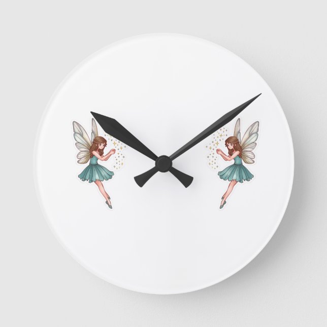 Whimsical Magical Fairy  Round Clock (Front)