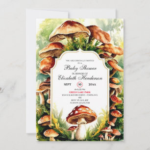 Whimsical Magical Mushroom Baby Shower Invitation