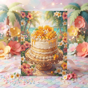Whimsical Mango Coconut Cake   Happy Birthday Gigi Card