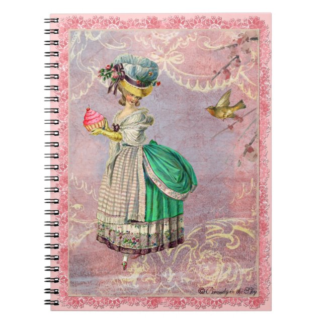 Whimsical Marie Antoinette & Cupcake Journal (Front)