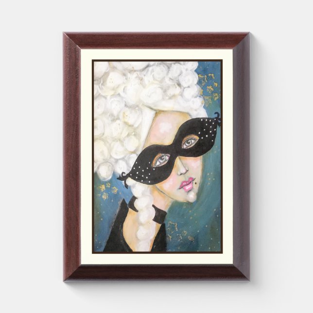 Whimsical Marie Antoinette French Queen Framed Art Award Plaque (Vertical)