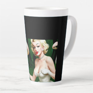 whimsical Marilyn Monroe Mushroom Art latte Mug