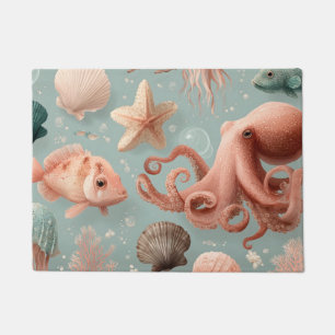 Whimsical Marine Life Pattern Doormat