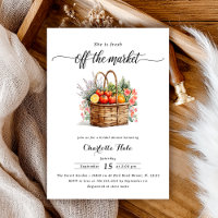 Whimsical Market Farmers Invitation à la douche nu