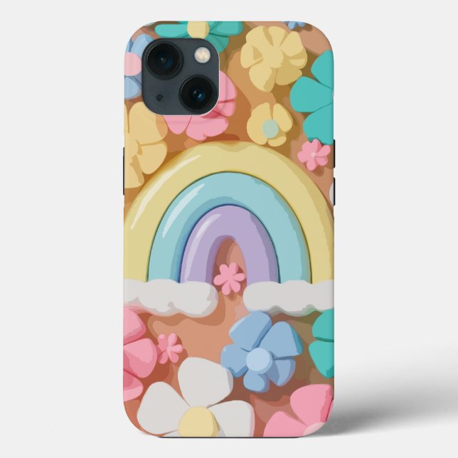 Whimsical Marshmallow Blooms - Vibrant Phone Case (Back)