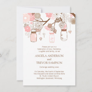 Whimsical Mason Jar Wedding Invitation
