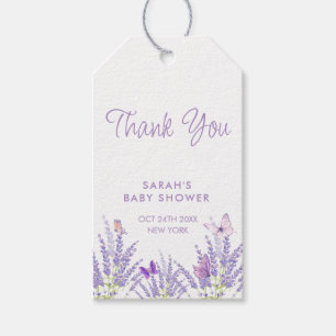 Whimsical Meadow Lavender Butterfly Baby Shower  Gift Tags