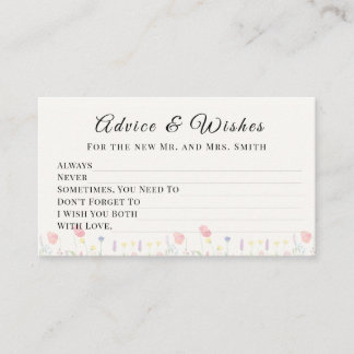 Whimsical Meadow Wildflower Wedding Enclosure Card