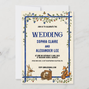 Whimsical Medieval Animals Wedding Invitation