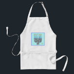 Whimsical Menorah Cloth Standard Apron<br><div class="desc">This Whimsical Menorah Cloth Adult Apron is perfect for all your Hanukkah gatherings and festivities.
Matching paper napkins,  paper coasters,  glass coasters,  and paper gift tags also available in this design.</div>