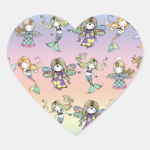 Whimsical Mermaid and Fairy Stickers